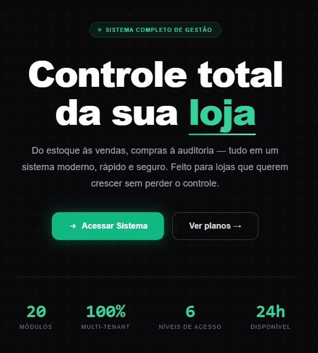 Captura de tela do sistema CoreEstoque